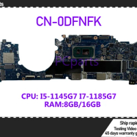 PCparts CN-0DFNFK For DELL Latitude 5320 Laptop Motherboard 19817-1 I5-1145G7 I7-1185G7 CPU 8GB/16GB RAM Mainboard MB Tested