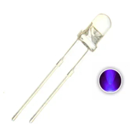 100PCS 5MM Purple UV Led Water Clear Ultraviolet 365-370nm 395NMN 400NM Violet Round Head Lamp Light