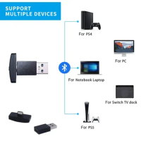 Gaming USB Bluetooth 5.0 Adapter Dongle Audio Adapter Converter for Switch for PS4 for PS5 PC Low Latency USB Dongle Stick