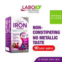 LABO Femme Iron Complex Supplement + Vitamin C Non Constipating No Metallic Taste For Tiredness & Fa