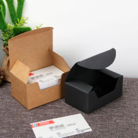 500Pcs/Lot 93*57*40mm Black Kraft Paper Box Gift kraft Business Card Packaging Box Wholesale