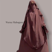 New Launching Gamis Set Shafiyah Syar’i gamis cringkel plow sutra premium - mahogani, one set L