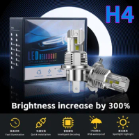 2pcs H4 LED Car Headlight Bulb H7 H8 H9 H11 9005 12000LM 80W Auto Lamp CSP Wireless 6000K White light 12V With Fan Plug and Pla
