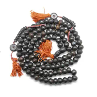 Tibetan Prayer Malas 108 Yak Bone Meditation Rosary Black Bone Beads Bracelets 10mm 12mm BRO846