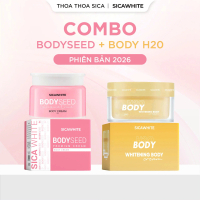 Bộ Kem Sica White, Body H2O 200gr & Body Mầm 150gr - hỗ trợ sáng hồng da, Dưỡng Body Skincare Nữ Kem