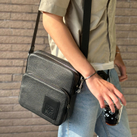 Túi nam đeo chéo WT Leather Valent Da bò thật Màu Đen, Nâu Bag Đeo Vai Nhiều Ngăn