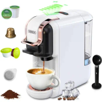 Compact Coffee Maker for Single Pods, HiBREW 5-in-1 Espresso Machine for K-cup*/Nes* Original/DG*/ESE Pod/Espresso Powder