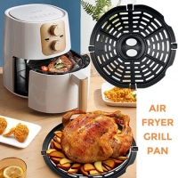 Air Fryer Accessories Air Fryer Rack Air Fryer Grid Frying Plate Steaming Plate Air Fryer Mats Grill Cooking Pan Rack Round