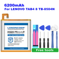 0 Cycle 100% New LOSONCOER 6200mAh L16D1P34 Battery For Lenovo LENOVO TAB4 8 TB-8504N TAB4 8 plus TAB48 TB8504N Battery