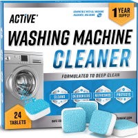 ACTIVE Washing Machine Cleaner Descaler 24 Pack - Deep Cleaning Tablets For HE Front Loader & Top Lo