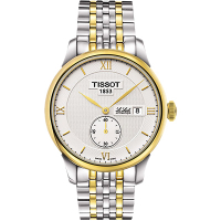 TISSOT 天梭 官方授權 Le Locle Gent 力洛克小秒針機械腕錶 新春送禮-銀x雙色版/39mm T0064282203801