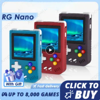 ANBERNIC RG NANO Pocket Mini Handheld Game Player Metal Shell 1.54" IPS Screen Linux RGNano Fingertip Game Console Children Gift