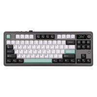 Papan Kekunci Permainan Tanpa Wayar, Ajazz AK870, 87 Kekunci, Dipasang Gasket, Skrin & Tombol Padna 