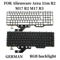 100%NEW original German For Dell Alienware M17 R2 R3 Area 51m R2 Laptop Keyboard RGB Backlight NC7YD MV29D NSK-QHABC