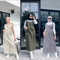 (Redy stock) Inara Overall Rok Cargo Twill Strecth/Overall Jampsuit Cargo Rok Wanita Remaja Dewasa P