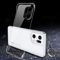 Frameless Transparent Ring Case For OPPO Reno 7 3 4 5 6 Pro Plus 5Z Cover Hard PC Thin Case For OPPO Find X5 Pro X2 X3 Lite Neo