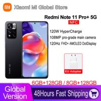 Global Version Xiaomi Redmi Note 11 Pro+ 5G Plus Smartphone 120W HyperCharge Dimensity 920 120Hz AMOLED DotDisplay 108MP Camera
