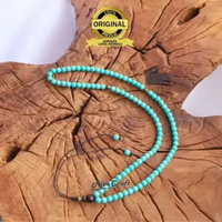 Rizacraft Kalung Tasbih Pria Wanita Keren Batu Pirus ASLI Natural Persia Mesir Alam ASLI 100% Kualit