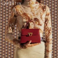 LA FESTIN Designer Handbag Women 2023 New Retro Crossbody Shoulderr Messenger Bag Leather Handbags Luxury Classic Ladies Bag