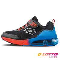 LOTTO樂得-義大利第一品牌 童款Shiny 閃耀氣墊跑鞋 [LT1AKR3071] 黑藍紅【巷子屋】