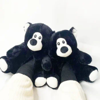 Women's Cute Teddy Bear Home Slippers Winter Cartoon Furry Sliders Indoor One Size Plush Warm Slides House Floor Ladies Slippers