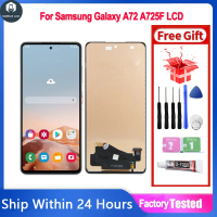 LCD Untuk Samsung Galaxy A72 A725F Paparan Skrin LCD Sentuh Digitizer Penggantian Bahagian + Alat Ba