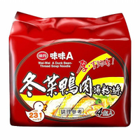 味丹 味味A冬菜鴨肉湯粉絲(4包入)袋裝【小三美日】 DS016533 泡麵 湯麵 宵夜 拜拜 普渡 速食麵