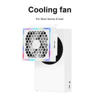 LED Cooling Fan 3 Gears Adjustable 5V 2.4A Cooling Fan Atmosphere Light 7 Lighting Modes Gaming Accessories for Xbox Series S
