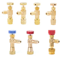 R410a R22 Refrigeration Tool Air conditioning Safety Valve Adapter Fitting 1/4" 5/16" Inch Male/Famale Charging Hose Valve