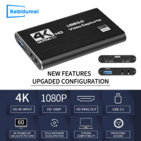 4K USB 3.0 Video Capture Card hdmi adapter 1080P 60fps HD Video Recorder Grabber For Capturing Game Card Live For PS4 DVD Mic