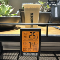 neighborhood塊根植物多電子溫度計 溼度計 高精度 壁掛大屏觸摸背光磁吸