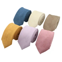 Brand New Men's Solid Color Tie Soft Downy Suede Colorful Formal Fashion 7cm Necktie For Party Wedding Dinner Nice Gift