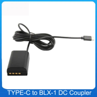 New Straight Cable BLX-1 BLX1 Dummy Battery to USB-C TYPE-C PD Power Cable for Olympus OM-1 OM1 Camera