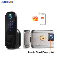 Electronic Door Lock Home Garden Outdoor Gate Door Tuya Smart Lock Wifi Digital Passcode Rfid Card Double Side Fingerprint Lock