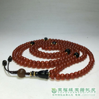 古玩西周老紅瑪瑙風化橘皮圓珠216顆項鏈佛念珠多圈手鏈包漿瑪瑙