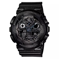 Casio Jam Tangan Pria Casio G-Shock GA-100CF-1ADR G-Classic Camouflage Digital Analog Dial Black Res