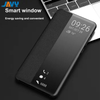Smart Side window Phone Case For Huawei P30 P20 Pro Lite Mate 20 10 P10 Plus sleep Luxury gift Cover For Nova 3 3i