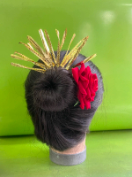 Model Manis Aksesoris Rambut Cucuk Sandat Doble Terbaru / Sandat Daksina Gold Alat Upacara Bali