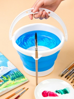 柏倫斯洗筆桶便攜折疊式洗筆筒可伸縮多功能硅膠大號水桶美兒童術生涮筆筒美術水彩水粉丙烯顏料畫畫專用工具