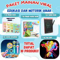 PAKET 10 pc Buku Edukasi mainan anak melatih motorik sabk magic book ,pop light , magic water book,