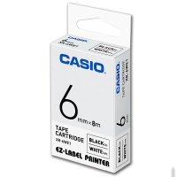 【CASIO 卡西歐】標籤機專用色帶-6mm白底黑字(XR-6WE1)