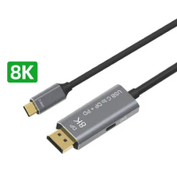 USB C to DP Displayport 1.4 PD Charging Cable Converter 2 Modes Available Expand Monitor 8K@60Hz 4K@144Hz For Macbook Pro Laptop