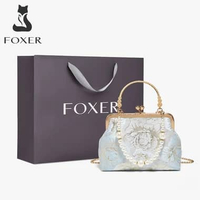 Tas Tangan Wanita Yang Elegan dan Mewah Tas Selempang Bersulam Indah Tas Kondangan Manik-manik Biru