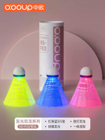 正貨夜光羽毛球防風耐打王專業晚上發光尼龍球帶燈塑膠球筒-3隻裝【柔光護眼球頭  超耐打 長續航】NS-PU 均碼-款式3
