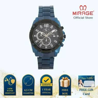 Mirage Jam Tangan Pria Analog 8714 M Navy Original Stainless Plat Biru