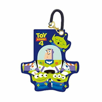 小禮堂 迪士尼 玩具總動員4 造型矽膠彈簧繩票卡夾《紫綠.站姿》證件夾.車票夾.卡套