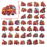 50 Sheets Children's Fire Truck Cross-Border Sticker Pack DIY Fire Truck Stickers Decals Luggage Pho