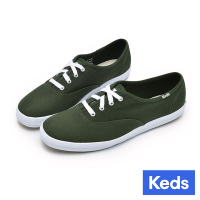 Keds CHAMPION 品牌經典帆布休閒鞋-橄欖綠 9233W110384