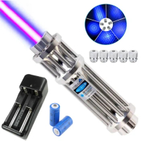 017 Blue Laser Sight Powerful Laser 450nm 10000m Ultra Far Radiation Adjustable Focus Blue Laser Pointer Hunting Laser Pen