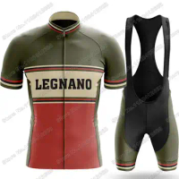 2024 Legnano Cycling Jersey Set Italy Retro Team Cycling Clothing Men Road Bike Shirts Suit Bicycle Bib Shorts Summer Uniform